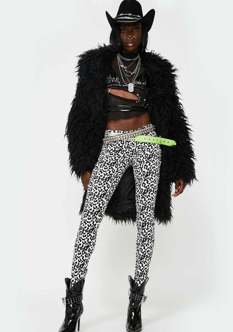 Tripp NYC White Leopard T-Back Skinny Jeans Bottoms 5 Tripp NYC White Leopard T-Back Skinny Jeans Bottoms