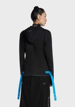 Tripp NYC Zip-Up Hoodies Black/Blue Multi Eyelet Hoodie