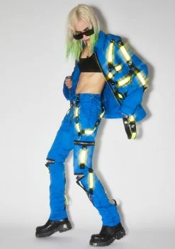 Tripp NYC Blue Electric Reflective Pants