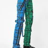 Tripp NYC Bottoms Split Leg Blue Plaid Bondage Pants 2 Tripp NYC Bottoms Split Leg Blue Plaid Bondage Pants