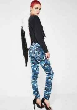 Tripp NYC Blue Camo Skinny Jeans