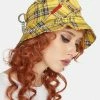 Tripp NYC Yellow Plaid Bondage Bucket Hat