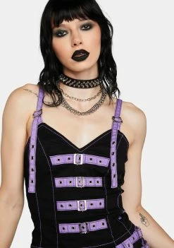 Tripp NYC Lavender Buckle Corset Top