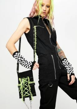 Tripp NYC Green Lace Cross Body Bag Bags & Wallets